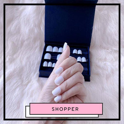 Courts I BNS® faux-ongles courts naturels press-on nails réutilisables sans colle blancs glossy