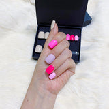 faux-ongles courts naturels press on nails réutilisables sans colle roses