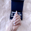 faux-ongles courts naturels press-on nails réutilisables sans colle blancs glossy
