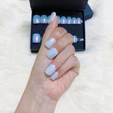 faux-ongles courts naturels press-on nails réutilisables sans colle blancs