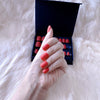 faux-ongles courts naturels press-on nails réutilisables sans colle rouges mats