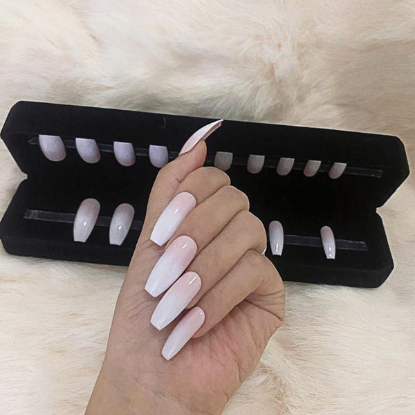 faux-ongles longs naturels press-on-nails reutilisables sans colle babyboomer