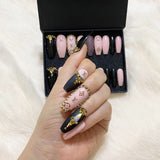 faux-ongles longs naturels press-on nails réutilisables sans colle louis vuitton