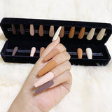 faux-ongles longs naturels press-on nails réutilisables sans colle marrons