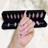 faux-ongles longs naturels press-on nails réutilisables sans colle quartz