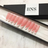 faux-ongles longs naturels press-on-nails réutilisables sans colle roses blancs