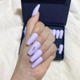 faux-ongles longs naturels press-on-nails réutilisables sans colle violets dorés