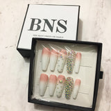 faux-ongles longs press-on-nails réutilisables sans colle baby boomer strass