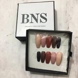 faux-ongles longs press-on-nails réutilisables sans colle marrons nudes