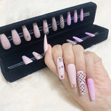 faux-ongles longs press on nails réutilisables sans colle roses Louis Vuitton