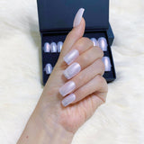 faux-ongles moyens naturels press on nails réutilisables sans colle blancs