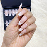 faux-ongles moyens naturels press-on nails réutilisables sans colle french