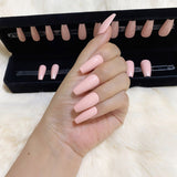 faux-ongles moyens naturels press-on nails réutilisables sans colle nudes