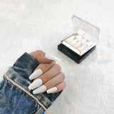 faux-ongles moyens press-on nails réutilisables sans colle blancs glossy