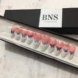 faux-ongles moyens press-on-nails réutilisables sans colle french papillons