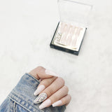 faux-ongles moyens press-on nails réutilisables sans colle roses cristaux Swarovski