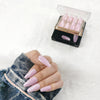 faux-ongles moyens press-on nails réutilisables sans colle roses quartz