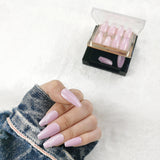 faux-ongles moyens press-on nails réutilisables sans colle roses quartz